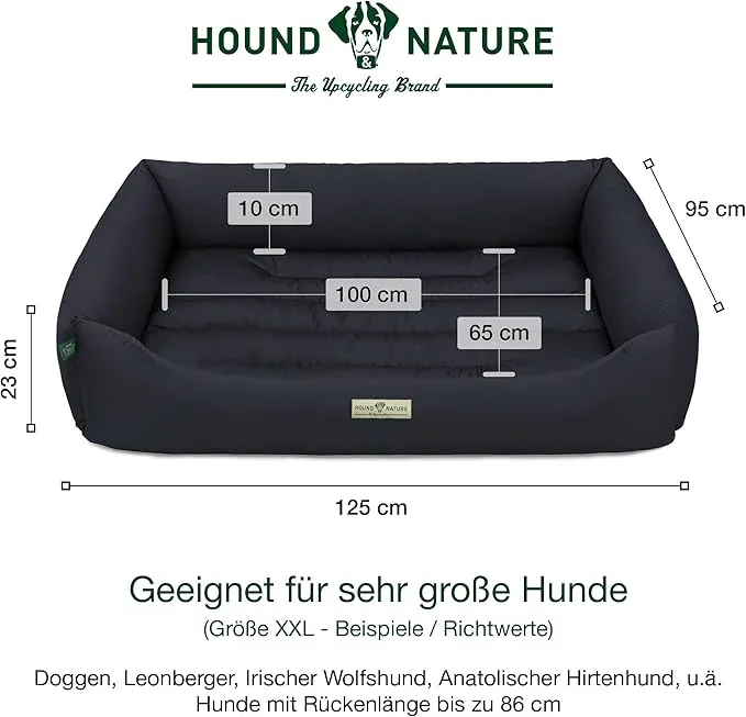 Öko-Hundebett Luzern von HOUND & NATURE | Fleece-Seite | Recycelte Materialien | Oeko-Tex® Standard 100 | Blau