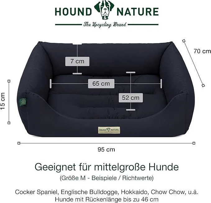 Öko Hundebett Bern von HOUND&NATURE | Recycelte Materialien | Oeko-Tex® Standard 100 | Blau