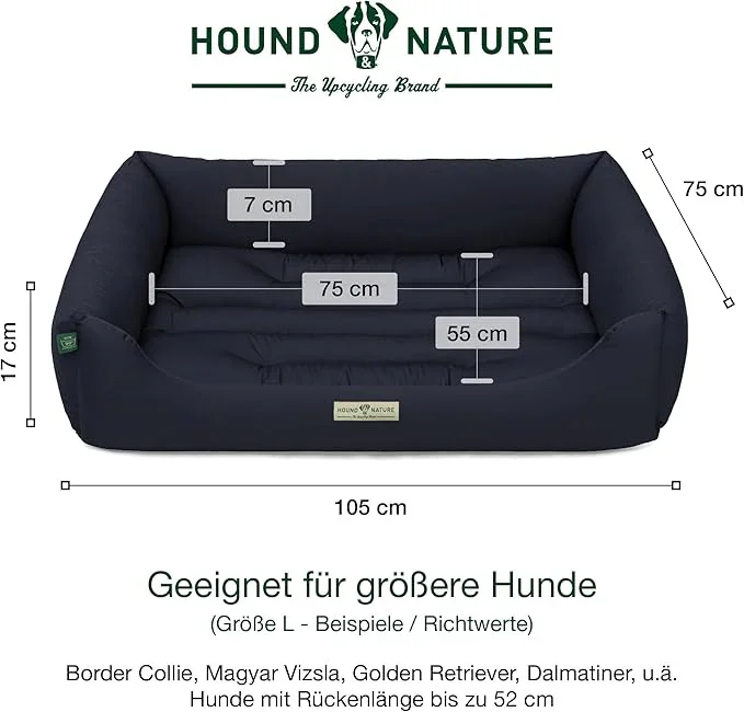 Öko Hundebett Bern von HOUND&NATURE | Recycelte Materialien | Oeko-Tex® Standard 100 | Blau