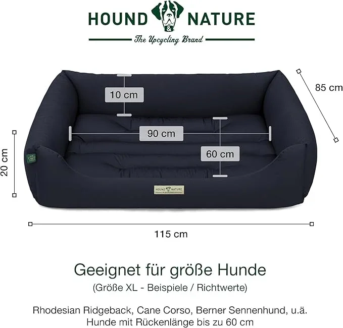 Öko Hundebett Bern von HOUND&NATURE | Recycelte Materialien | Oeko-Tex® Standard 100 | Blau