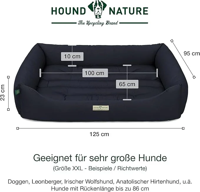 Öko Hundebett Bern von HOUND&NATURE | Recycelte Materialien | Oeko-Tex® Standard 100 | Blau