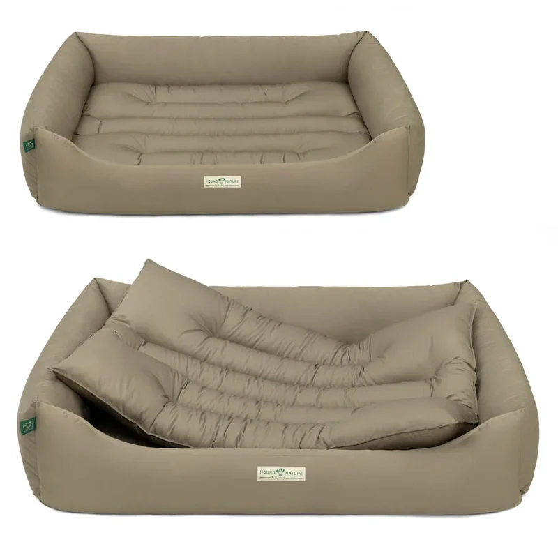 Öko-Hundebett Bern von HOUND&NATURE | Recycelte Materialien | Oeko-Tex® Standard 100 | Taupe