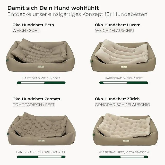 Öko-Hundebett Bern von HOUND&NATURE | Recycelte Materialien | Oeko-Tex® Standard 100 | Taupe