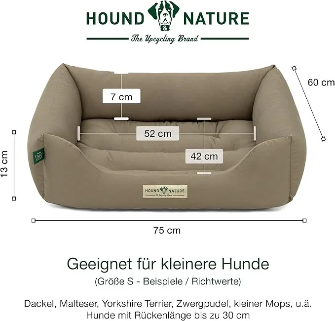 Öko-Hundebett Bern von HOUND&NATURE | Recycelte Materialien | Oeko-Tex® Standard 100 | Taupe