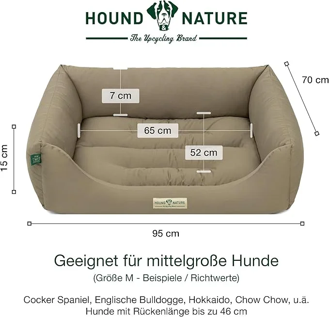Öko-Hundebett Bern von HOUND&NATURE | Recycelte Materialien | Oeko-Tex® Standard 100 | Taupe