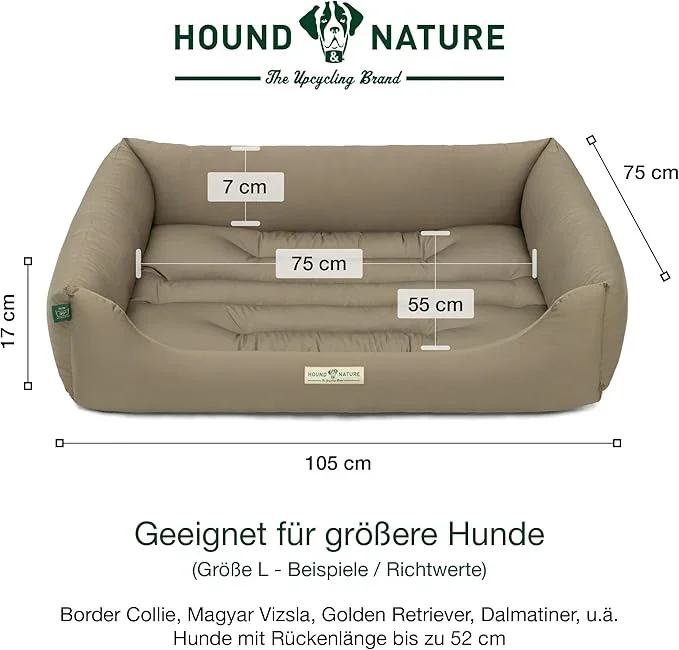 Öko-Hundebett Bern von HOUND&NATURE | Recycelte Materialien | Oeko-Tex® Standard 100 | Taupe