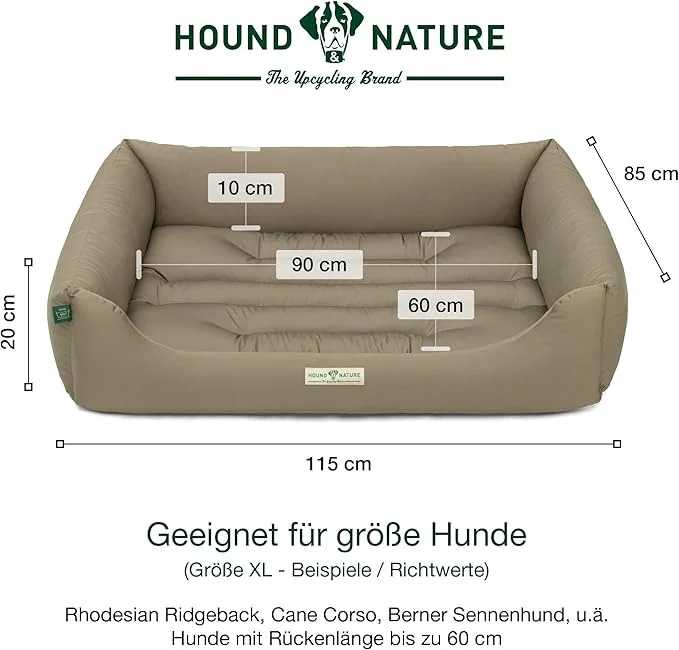 Öko-Hundebett Bern von HOUND&NATURE | Recycelte Materialien | Oeko-Tex® Standard 100 | Taupe