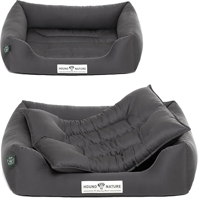 Öko-Hundebett Bern von HOUND&NATURE | Recycelte Materialien | Oeko-Tex® Standard 100 | Grau