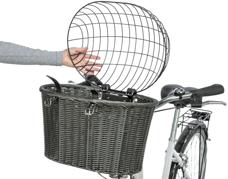 Hundefahrradkorb vorne aus Polyrattan