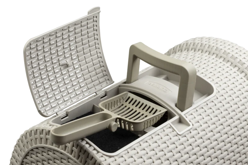 Curver Misty Katzentoilette in Rattanoptik mit Schublade