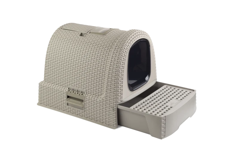Curver Misty Katzentoilette in Rattanoptik mit Schublade