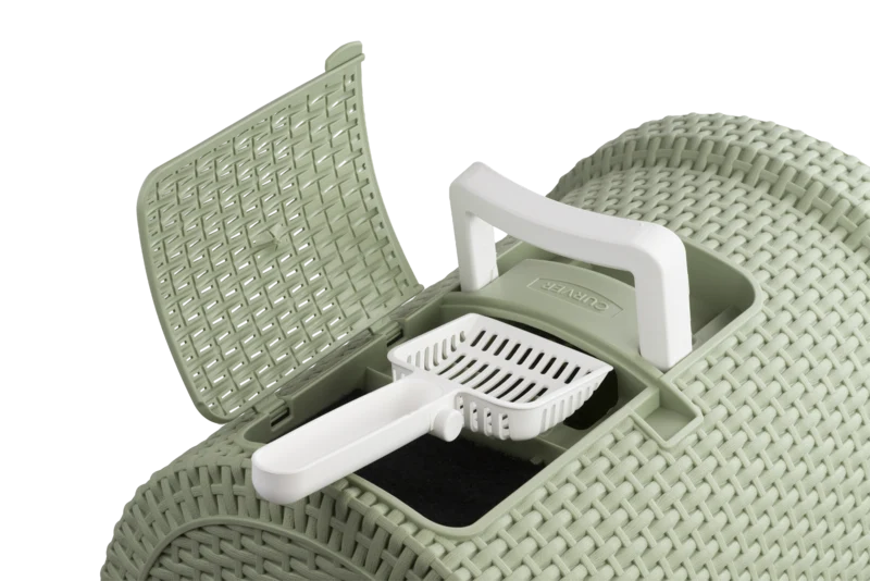 Curver Misty Katzentoilette in Rattanoptik mit Schublade