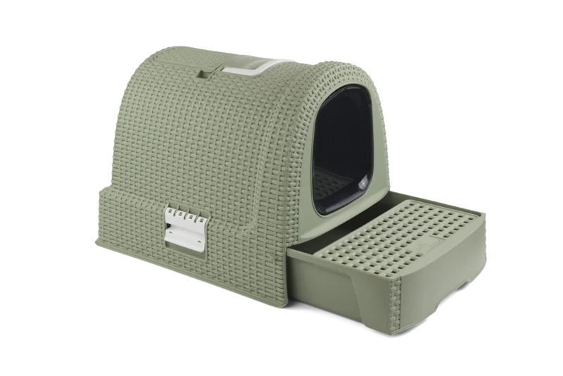 Curver Misty Katzentoilette in Rattanoptik mit Schublade