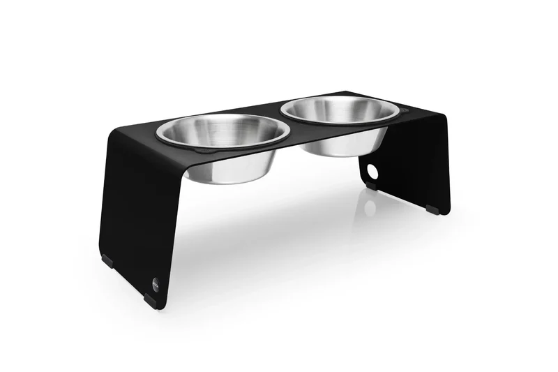 Jaska erhöhte Futterstation Hundebar ARC | Stahl & Edelstahl | 4 Größen | Schwarz