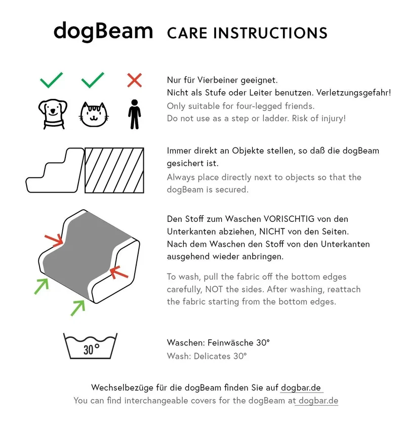 dogBeam3 | Hundetreppe | Für Welpen & kleine Hunde | Bezug aus recycelten PET-Flaschen