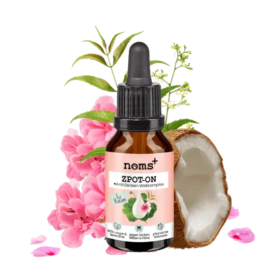 PROBIERANGEBOT! Noms+ Zpot-on für Katzen gegen Zecken, Flöhe & Co. | 100% Chemiefrei | 30ml Jahresvorrat | 100% vegan & tierleidfrei