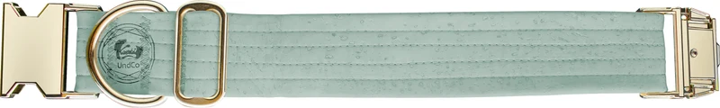 Hundehalsband mit Klickverschluss | Korkleder | Umweltfreundlich | Robust & Vegan | Mint/Gold