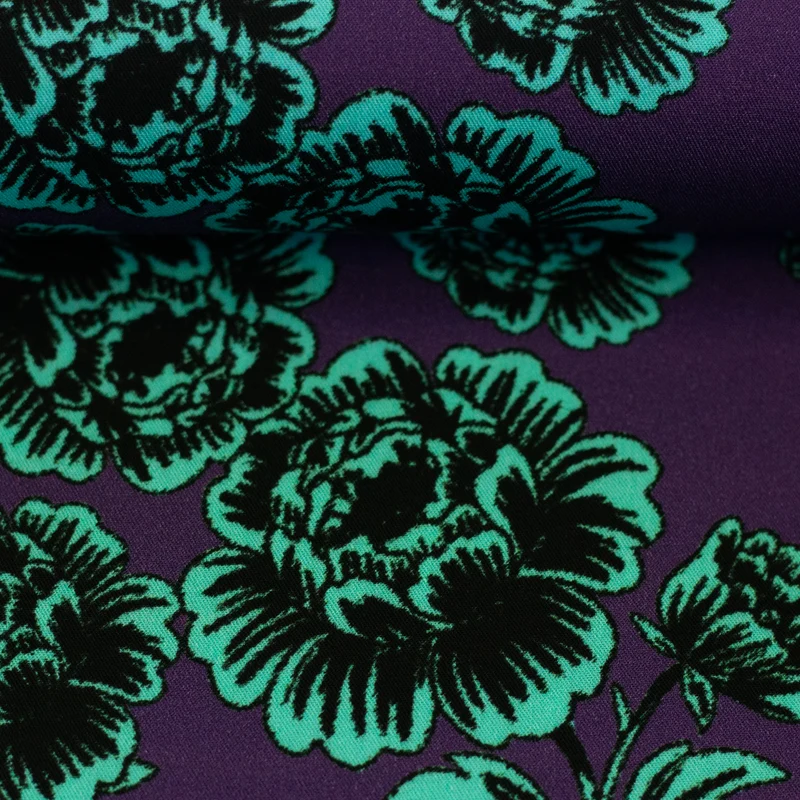 Viskosestoff Peonies by Cherry Picking