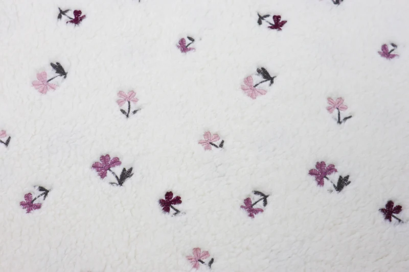 Teddy Stoff Jacquard Embroidered Flowers