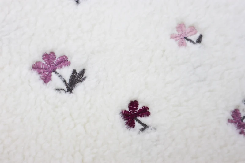 Teddy Stoff Jacquard Embroidered Flowers