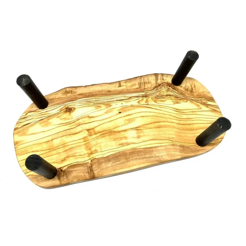 Nachhaltige Futterstation RUSTY PLUS | Olivenholz & Porzellan | Natürliche Rohstoffe | 2 Größen
