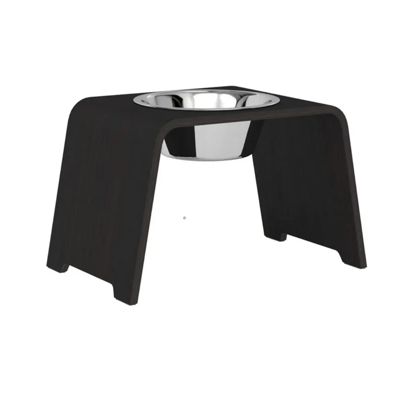 dogBar® Single Hundenapf | Edelstahl | Eiche dunkel | 3 Größen