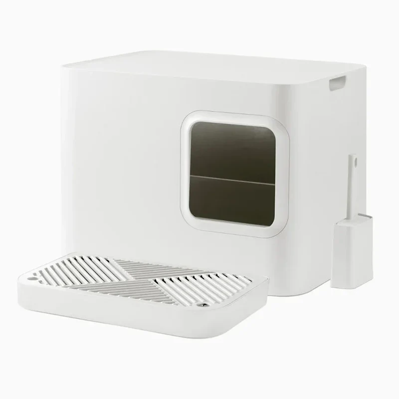 Nachhaltige Katzentoilette HOOPO® DOME PLUS | 100% recycelt | Weiss