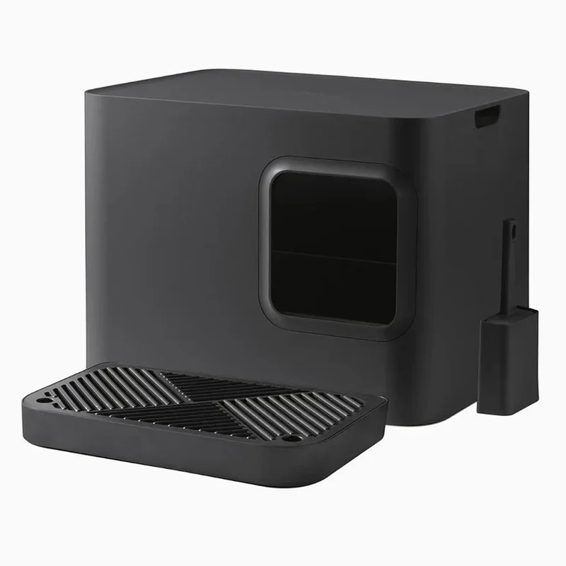 Nachhaltige Katzentoilette HOOPO® DOME PLUS | 100% recycelt | Grau