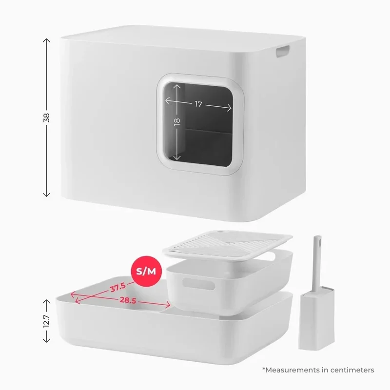 Nachhaltige Katzentoilette HOOPO® DOME | 100% recycelt | Weiss