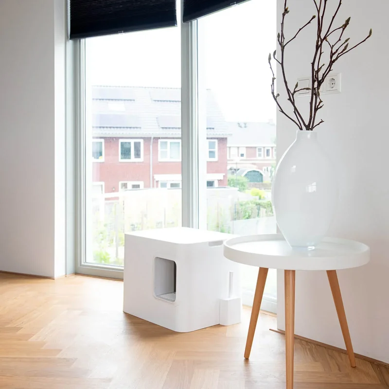 Nachhaltige Katzentoilette HOOPO® DOME | 100% recycelt | Weiss