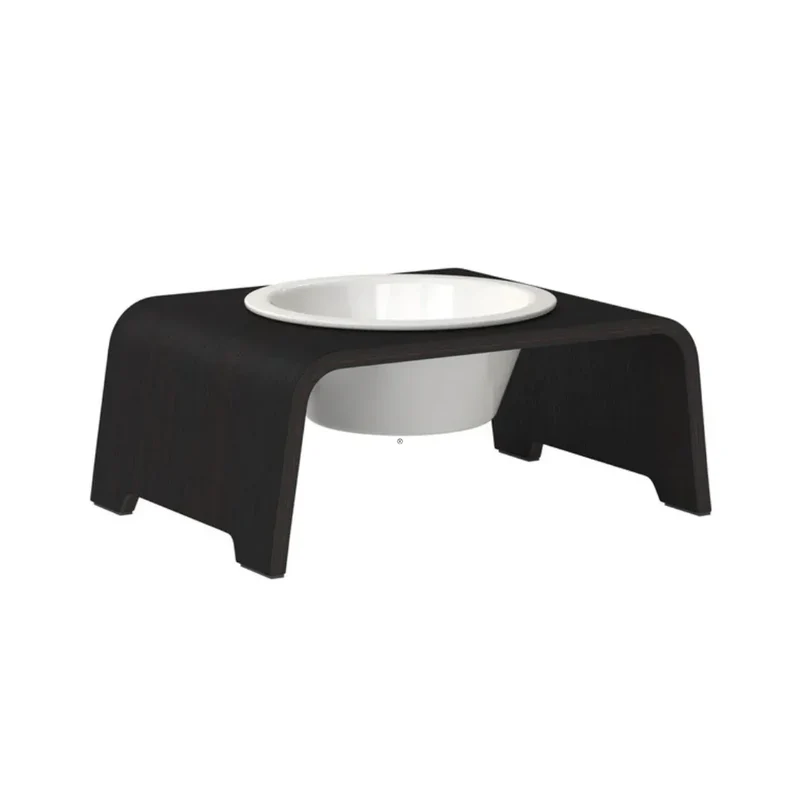 dogBar® Single Hundenapf | Porzellan | Eiche dunkle