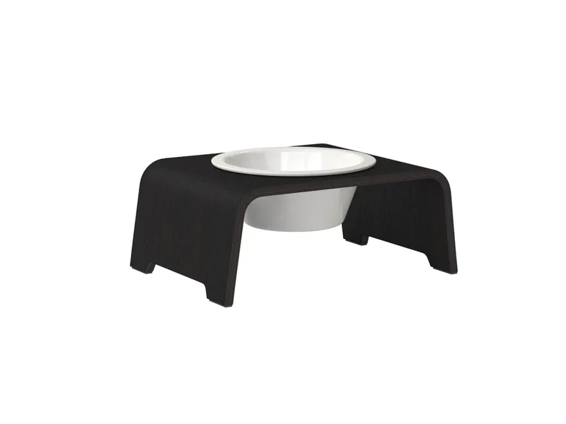 dogBar® Single Hundenapf | Porzellan | Eiche dunkle