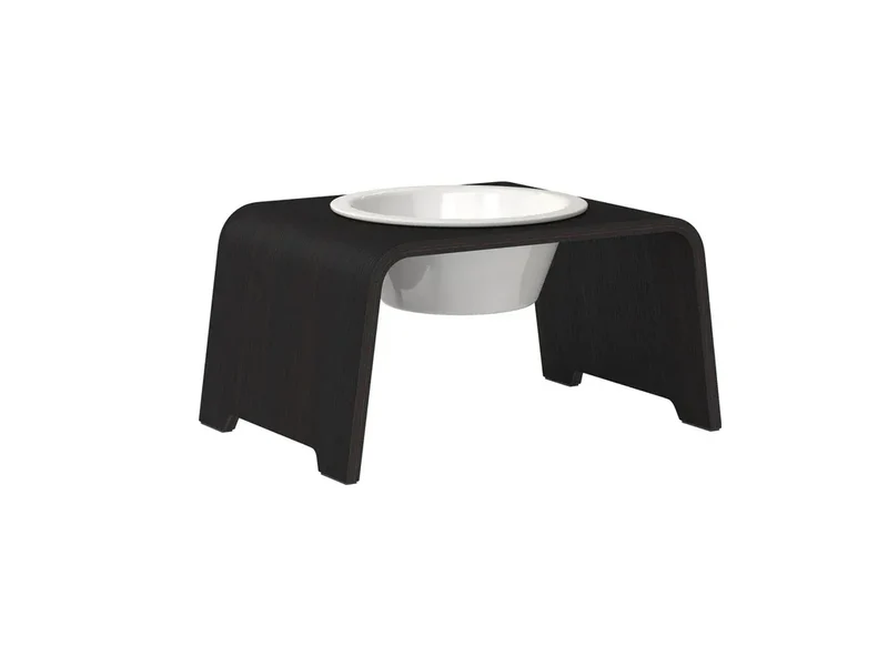 dogBar® Single Hundenapf | Porzellan | Eiche dunkle