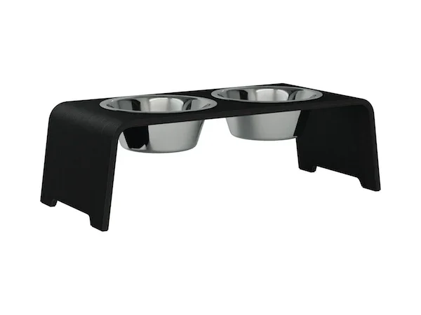 Futterstation dogBar® für Hunde | Edelstahl | Eiche dunkel | NEU: 6 Größen