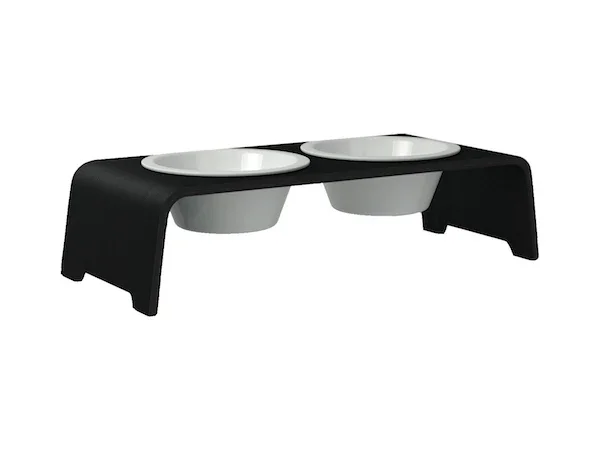 Futterstation dogBar® für Hunde | Porzellan | Eiche dunkel | NEU: 6 Größen