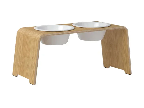 Futterstation dogBar® für Hunde | Porzellan | Eiche hell | NEU: 6 Größen