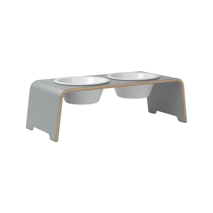 Futterstation dogBar® für Hunde | Porzellan | Grau | NEU: 6 Größen