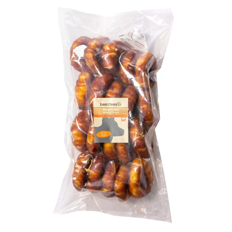 Beeztees Hundesnack Rinderhaut Ring mit Ente