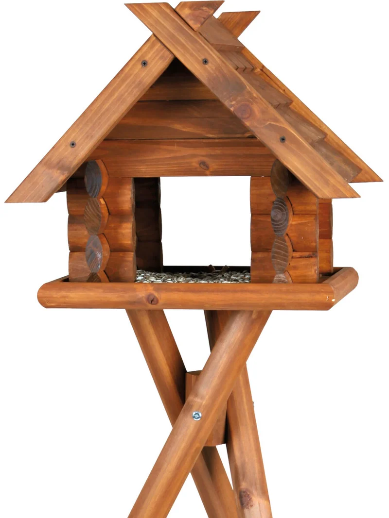 Blockhaus zur Wildvogelfütterung