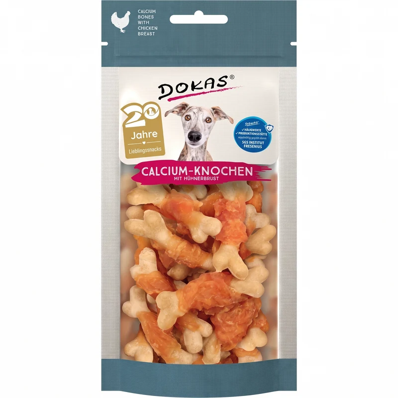 Dokas Calcium-Knochen mit Hühnerbrust 6 cm – Der leckere Hundesnack!