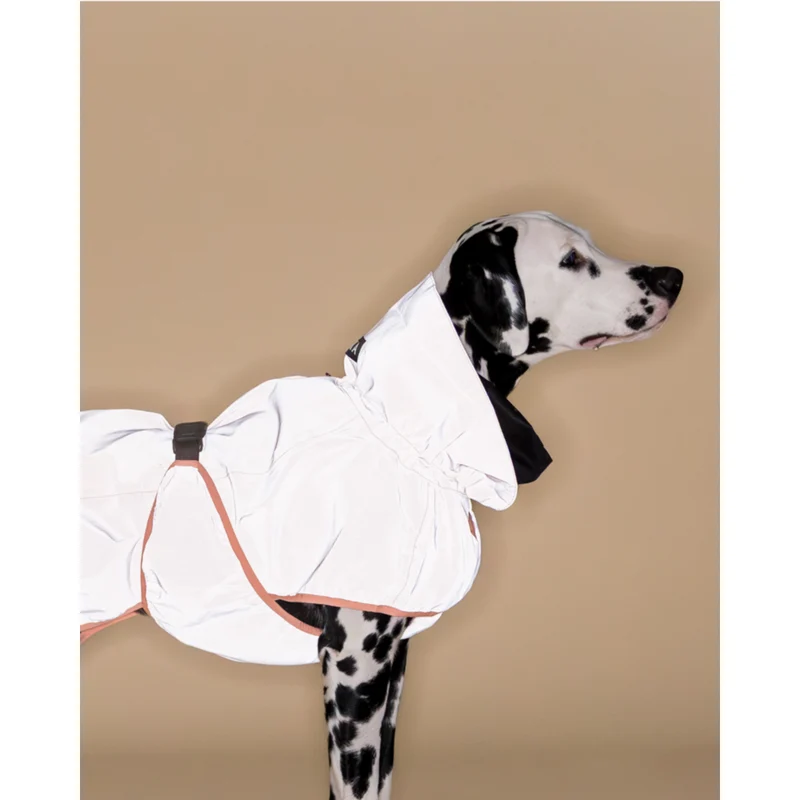 PAIKKA Reflective Raincoat Peach – Reflektierender Hunderegenmantel