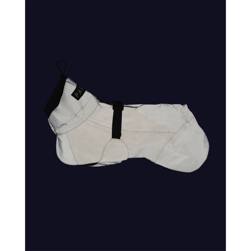 PAIKKA Visibility Raincoat Lite - Reflektierender Hunderegenmantel Taupe