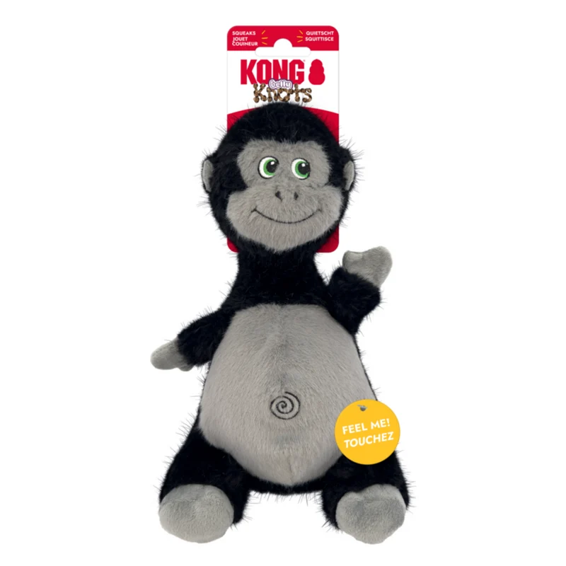 KONG Knots Belly – Plüsch-Hundespielzeug mit Knotenseil & Quietscher | Hippo & Gorilla