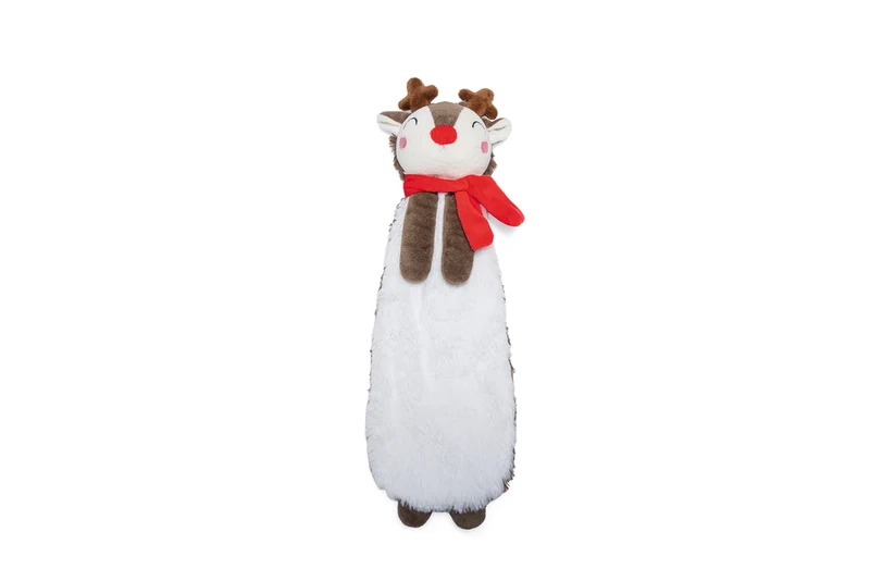 Beeztees Xmas Flatino Rentier – Plüsch-Hundespielzeug mit Quietscher