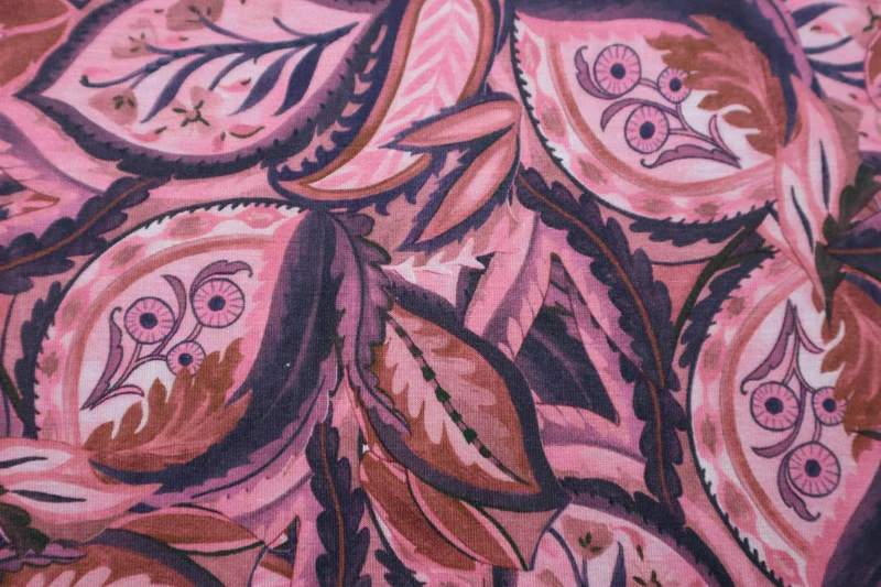 Viskosejersey Digital Paisley Leaves