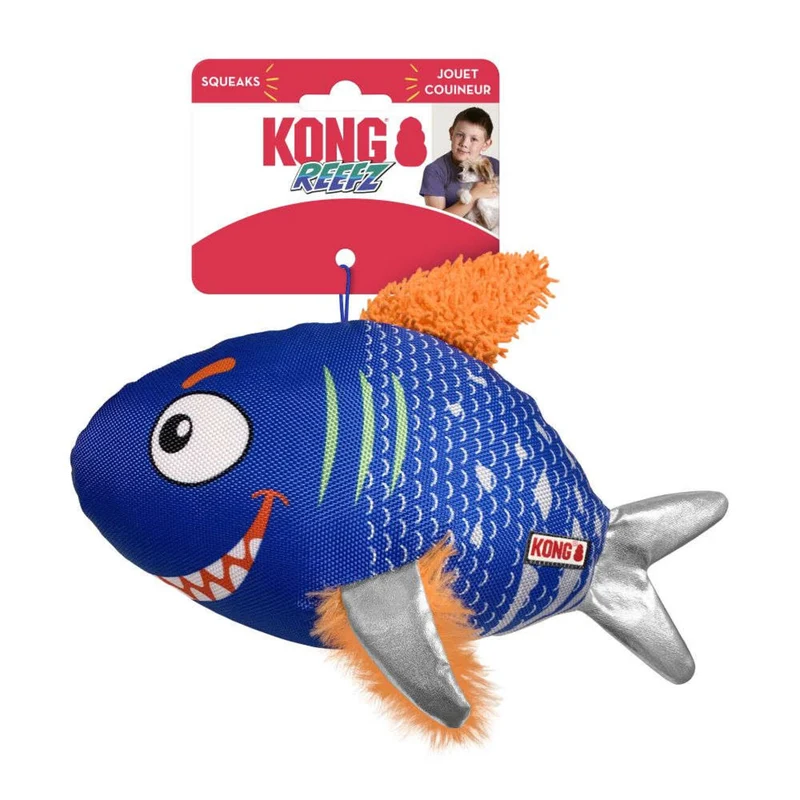 KONG Reefz – Plüsch-Hundespielzeug im Meeres-Design mit Quietscher | S & L