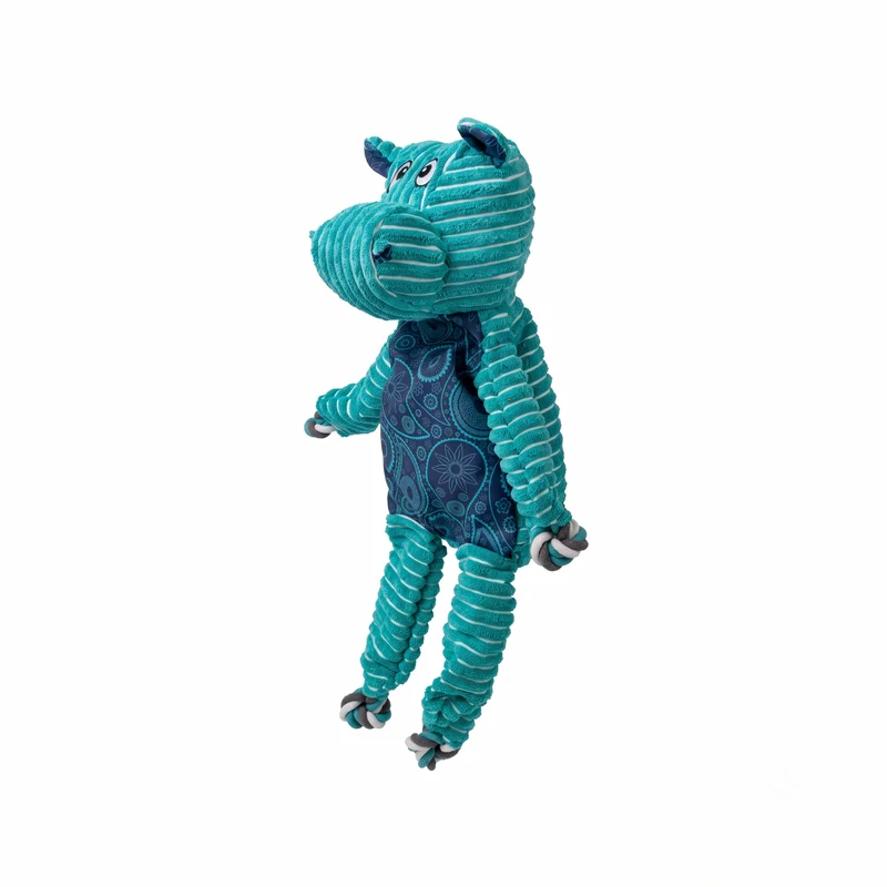 KONG Floppy Knots Hippo Jumbo XL – Plüsch-Hundespielzeug mit Knotenseil