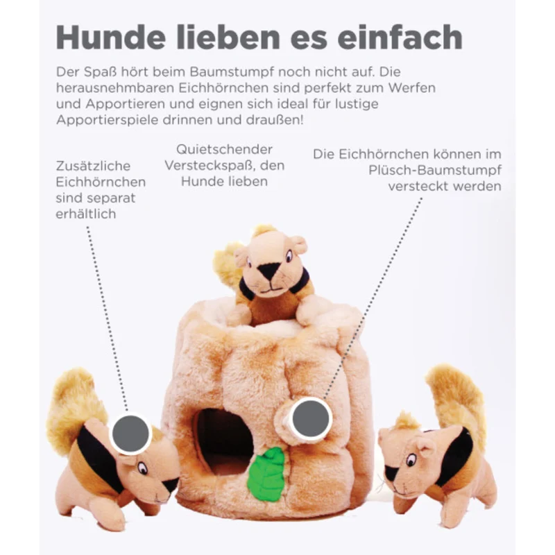 Hide-A-Squirrel Eichhörnchen Hundespielzeug Größe: L