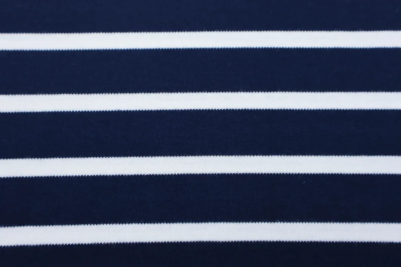 Baumwoll Strickjersey Marine Stripes