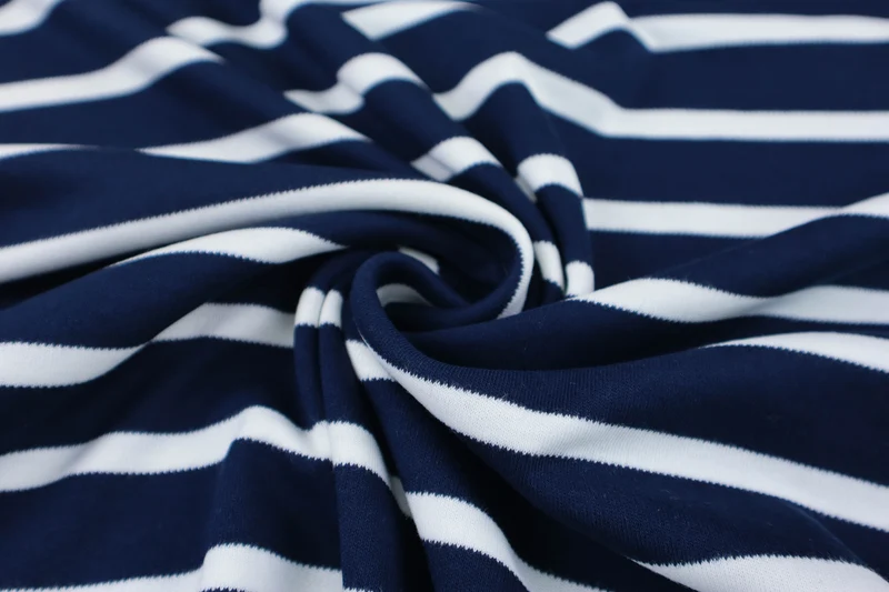 Baumwoll Strickjersey Marine Stripes